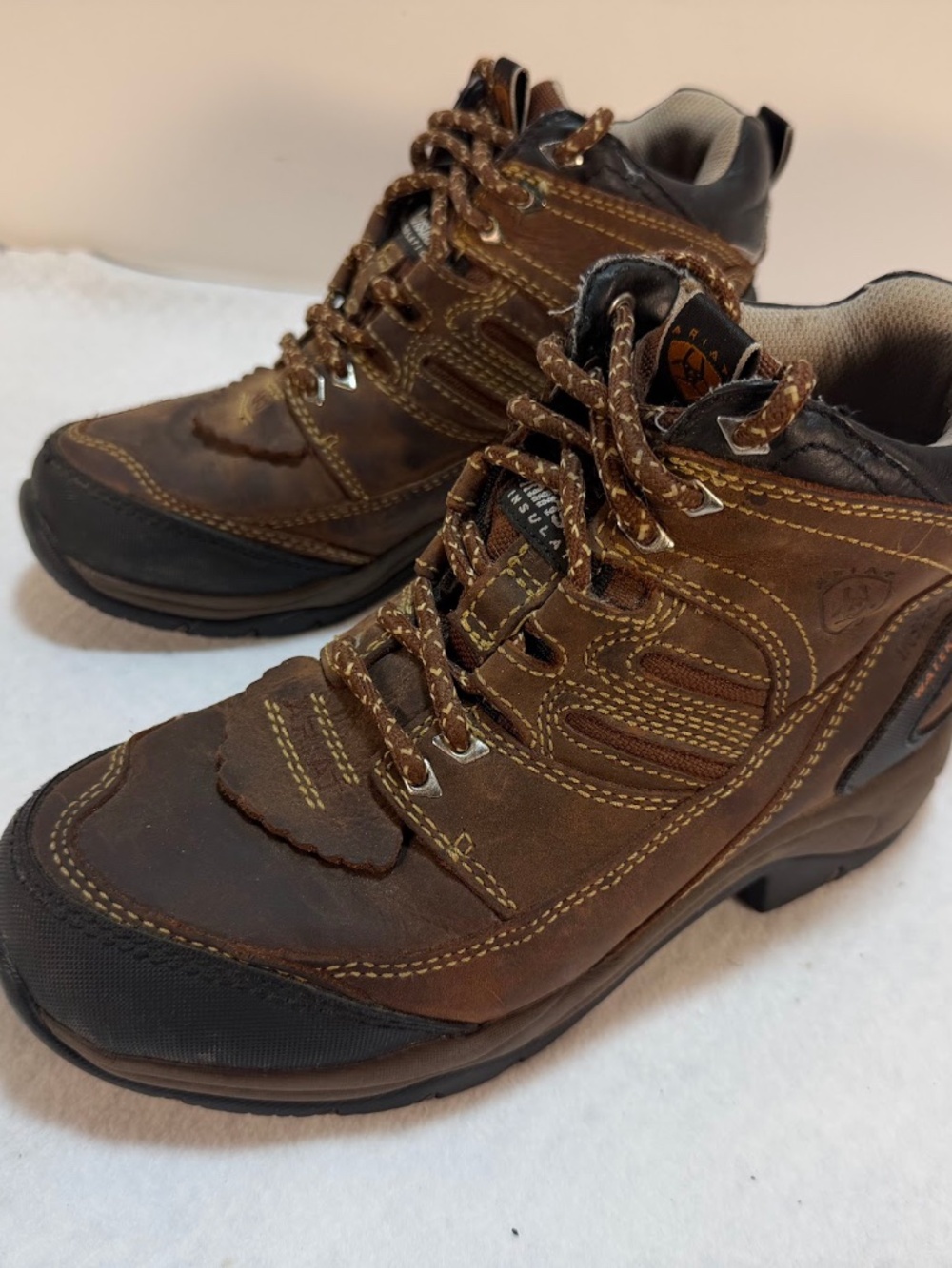Ariat ATS Waterproof Insulated Work Hiking Boots Womens 7B Brown